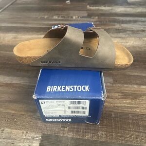Birkenstock Taupe Slide Sandals